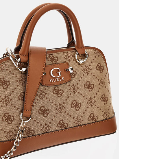 Guess Neda 4G Peony Handväska Liten Cognac