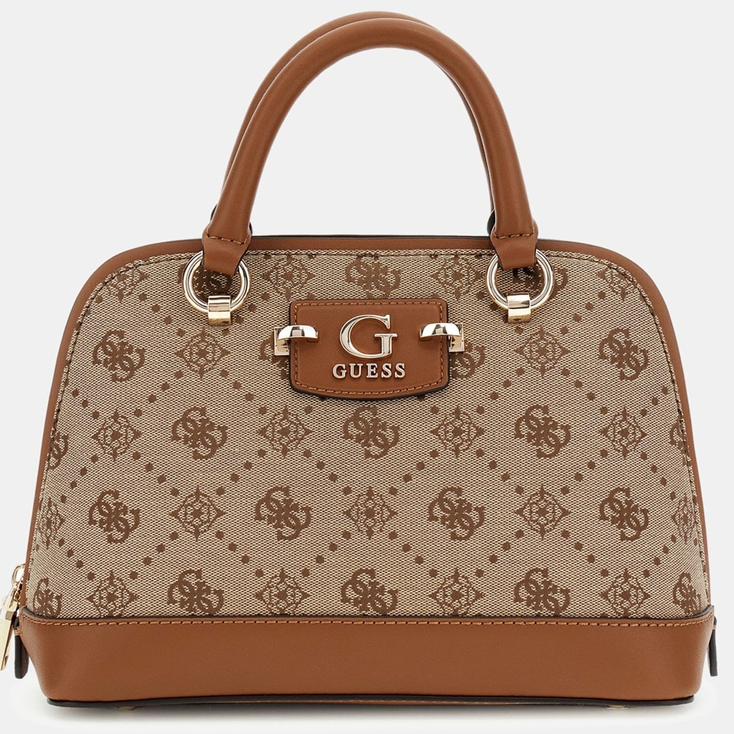 Guess Neda 4G Peony Handväska Liten Cognac