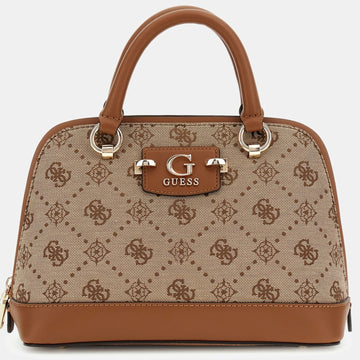 Guess Neda 4G Peony Handväska Liten Cognac