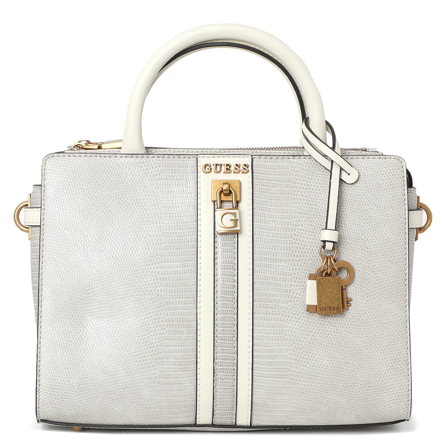 Guess Katey Snake Handväska Beige