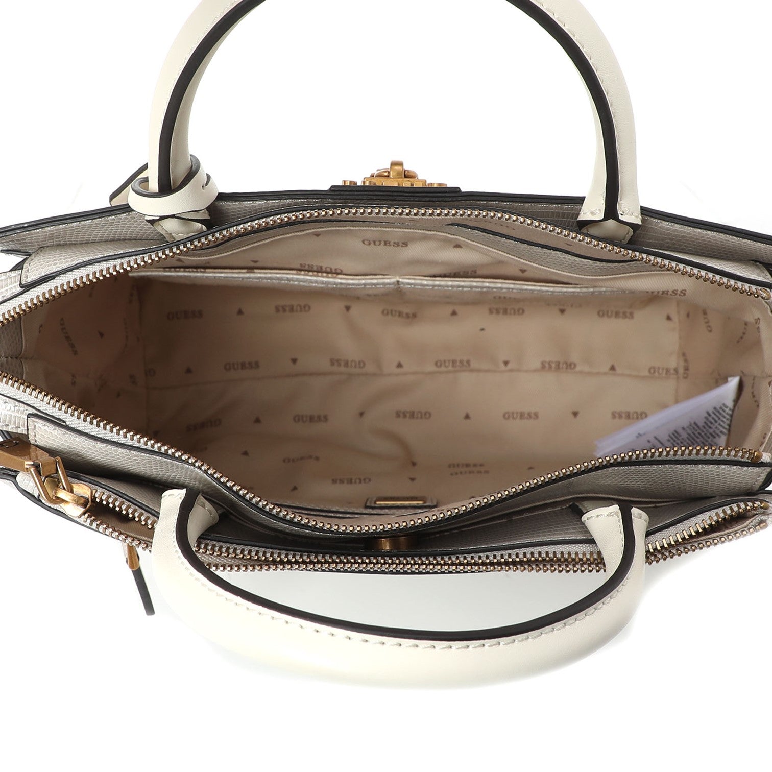 Guess Katey Snake Handväska Beige