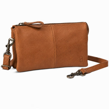 House Of Sajaco 3-taskuinen clutch-laukku, ruskea nahkaa