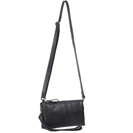 House Of Sajaco Clutch med 3 lommer i sort læder