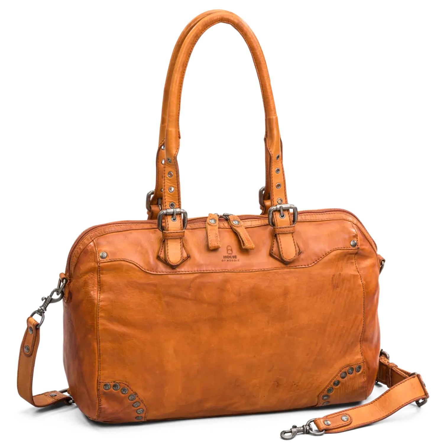 House Of Nordic Vintage Rocks Stor Bowlingväska i Skinn Cognac