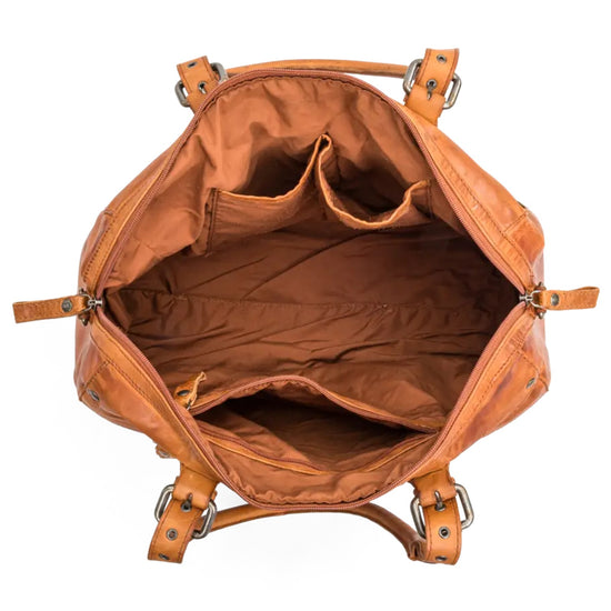 House Of Nordic Vintage Rocks Stor Bowlingväska i Skinn Cognac