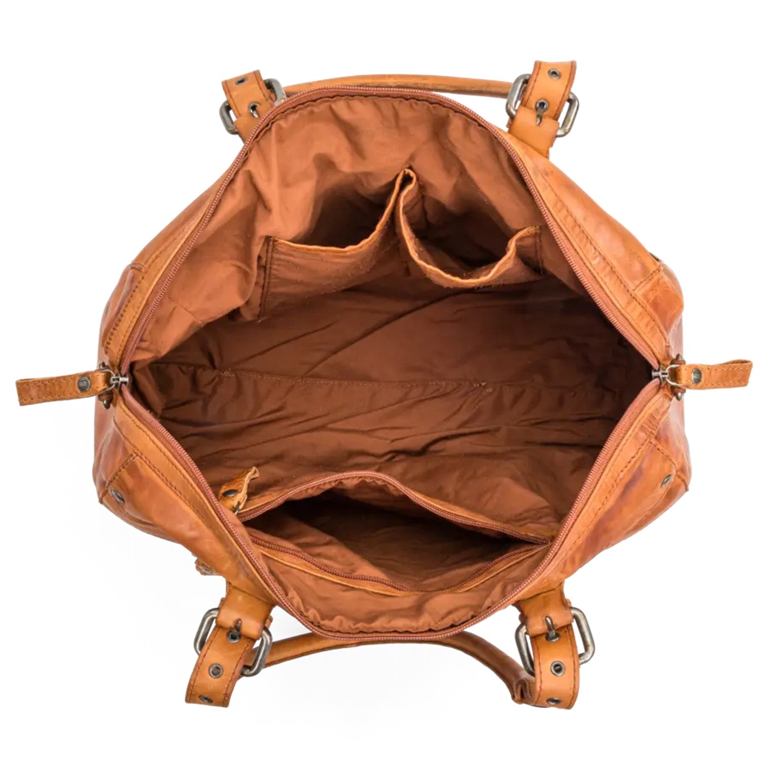 House Of Nordic Vintage Rocks Stor Bowlingväska i Skinn Cognac