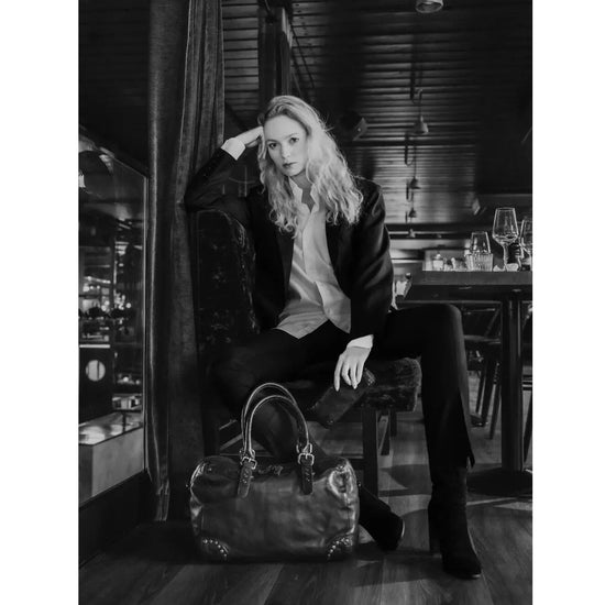 House Of Nordic Vintage Rocks Stor Bowlingväska i Skinn Cognac