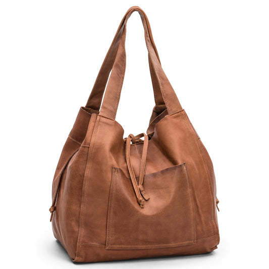 House Of Sajaco Läderkasse Stor Brun