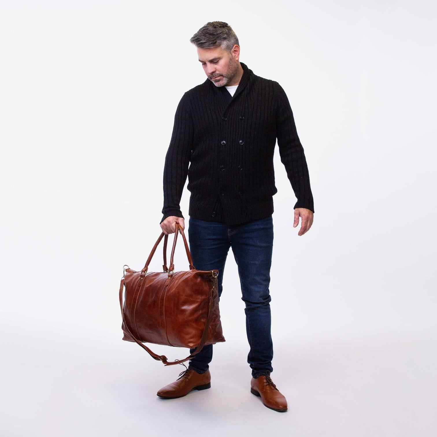 House Of Sajaco Weekendbag Stor i Skinn Cognac