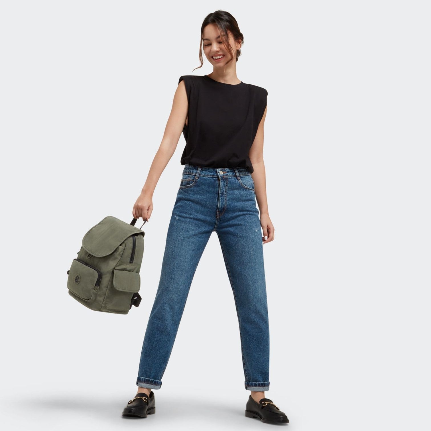 Kipling City Pack S Ryggsäck Mörkgrön