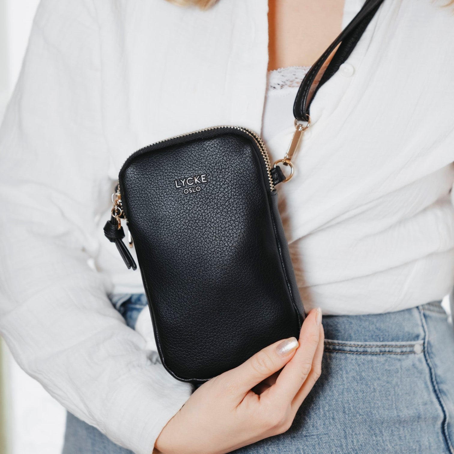 Lycke Egersund 2fack Mobilväska Svart
