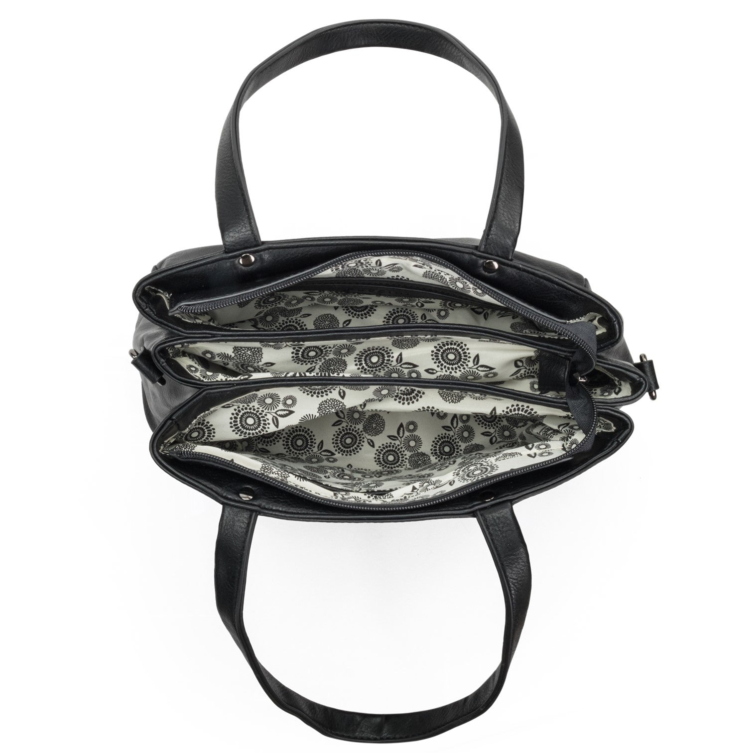 Puccini Donna Handväska 3 fack Svart