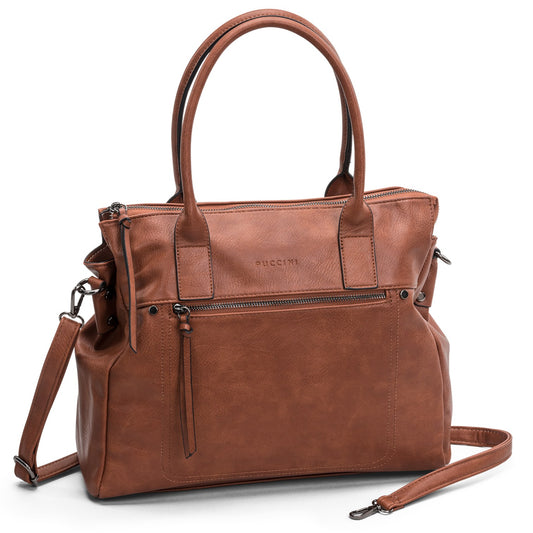 Puccini Donna Arbetsväska Datorfack Cognac