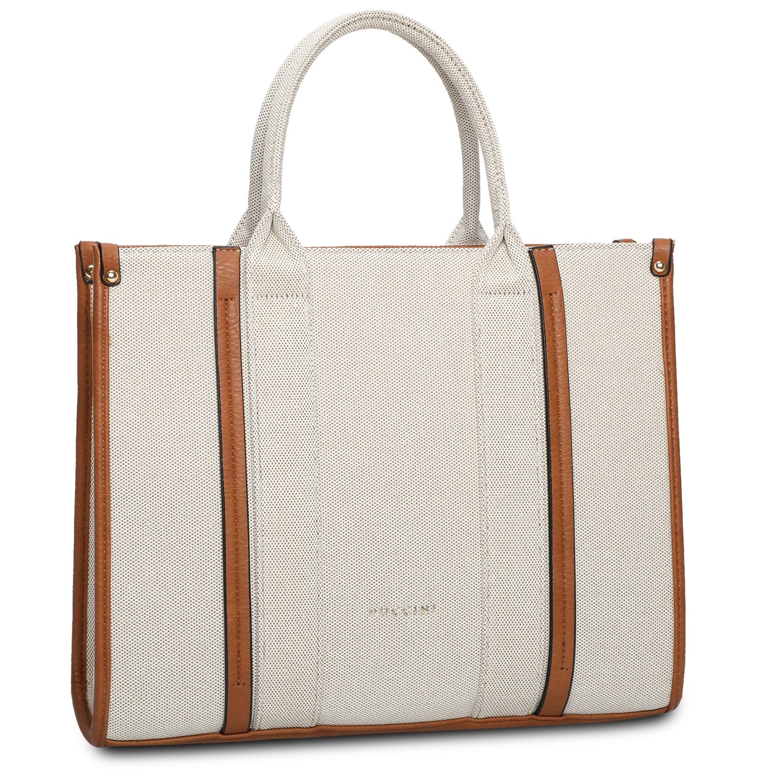 Puccini Linea Handväska i Kassemodell Beige/Cognac