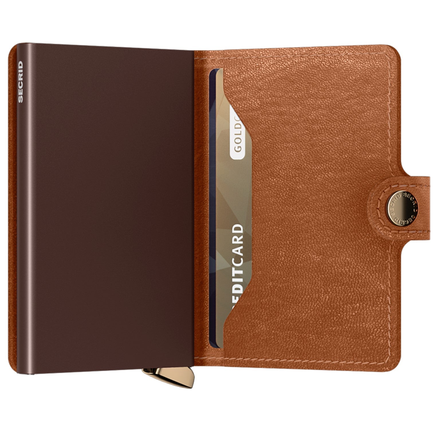 Secrid Premium Miniwallet Skinnplånbok Emboss Lines Cognac