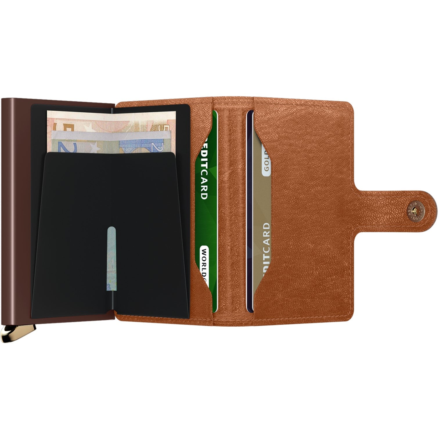 Secrid Premium Miniwallet Skinnplånbok Emboss Lines Cognac