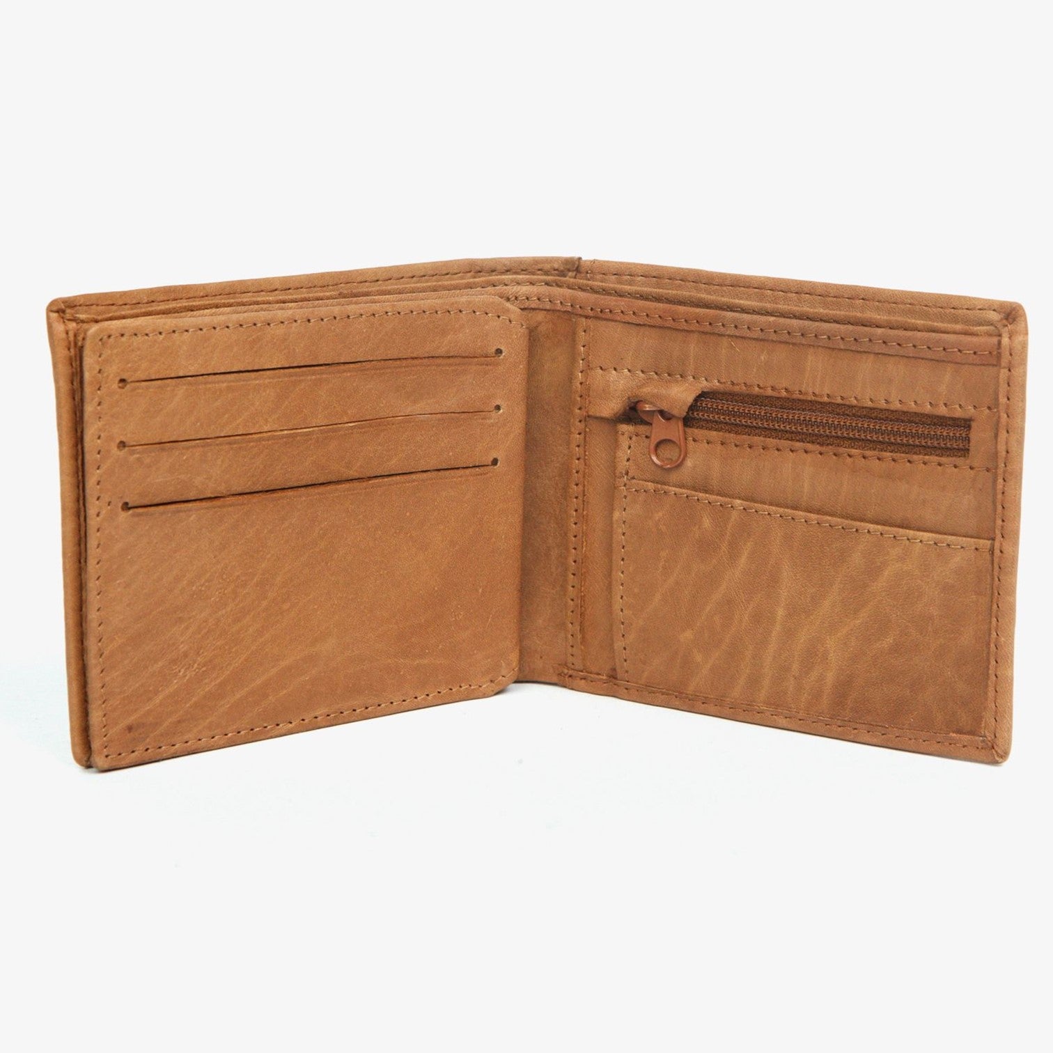 Adriatik Dollar Plånbok Liten i Skinn Cognac