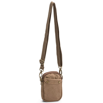 Ted Cole Vintage Mobilväska – Camel Unisex i Canvas