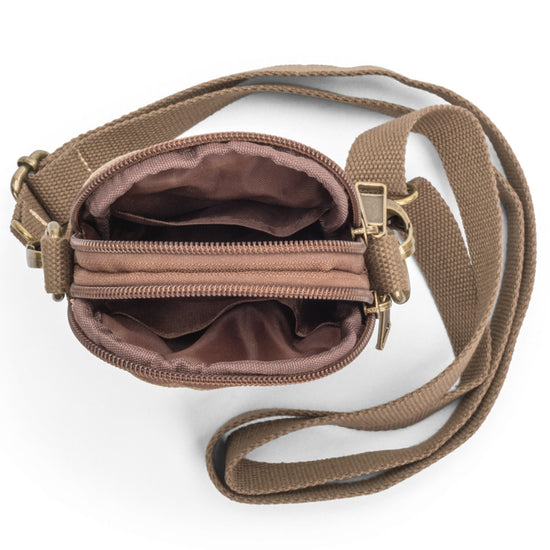 Ted Cole Vintage Mobilväska – Camel Unisex i Canvas