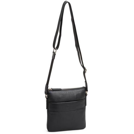 The Monte Unisex Axelremsväska i Skinn Svart