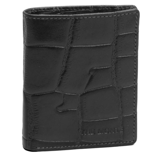 The Monte Liten Plånbok i Skinn Croco Svart