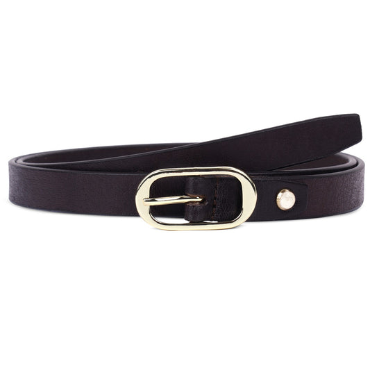 The Monte Gold Damskärp i Läder 110cm Brun