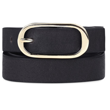 The Monte Gold Damskärp i Läder 80cm Svart
