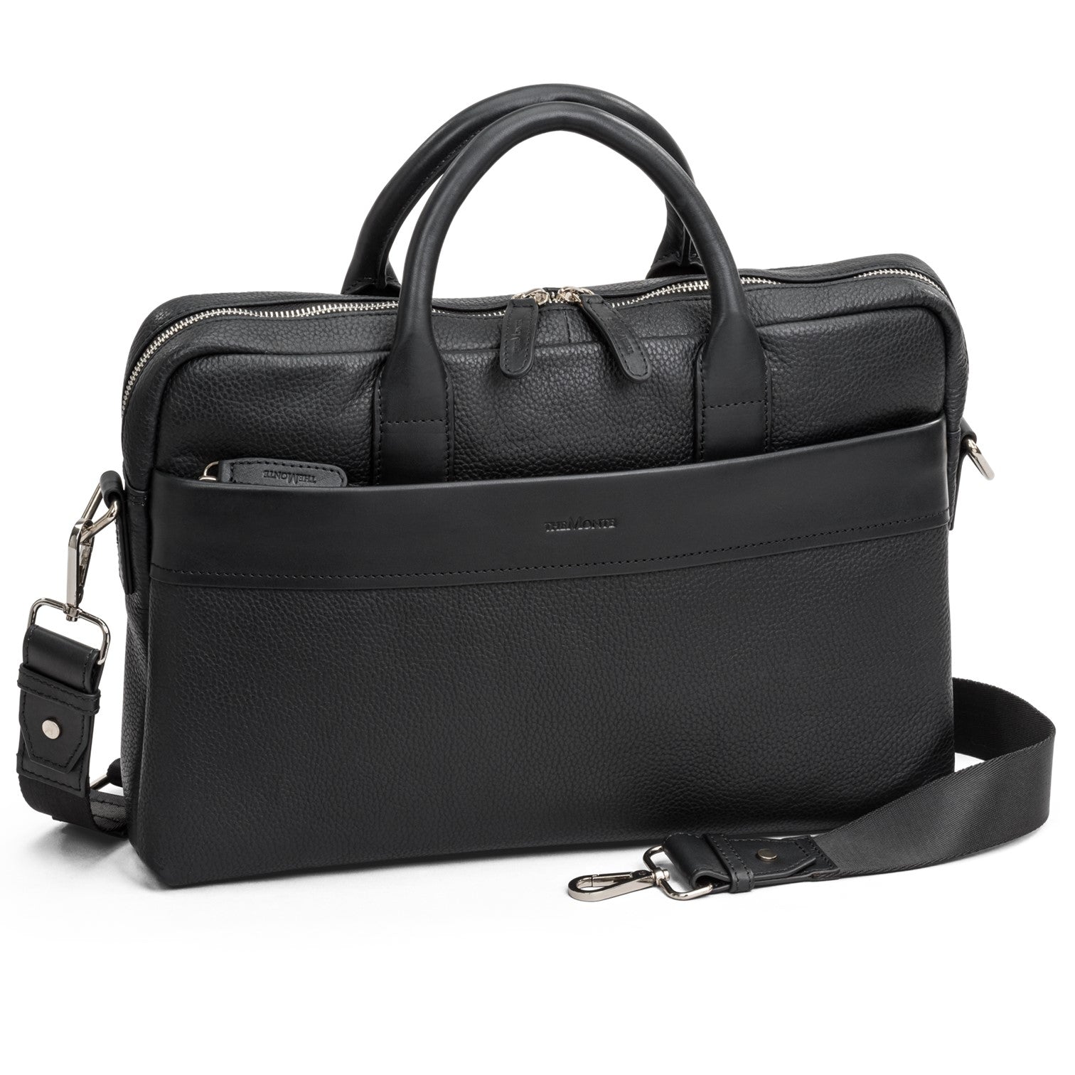 The Monte Datorportfölj 14" i Skinn Svart