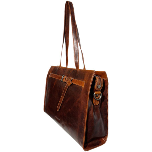 The Monte Retro Handväska i Skinn Cognac