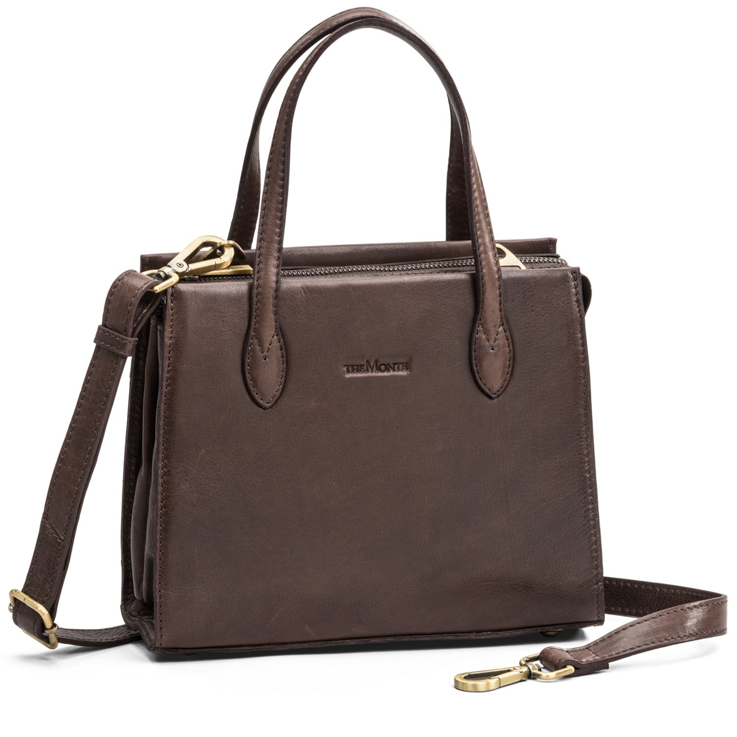 The Monte GX Handväska i Skinn Stor Mörkbrun