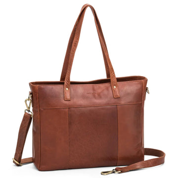 The Monte Business Handväska Stor i Skinn Cognac