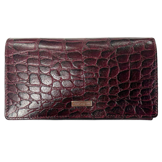 The Monte Bygel Plånbok Stor i Skinn Croco Burgundy