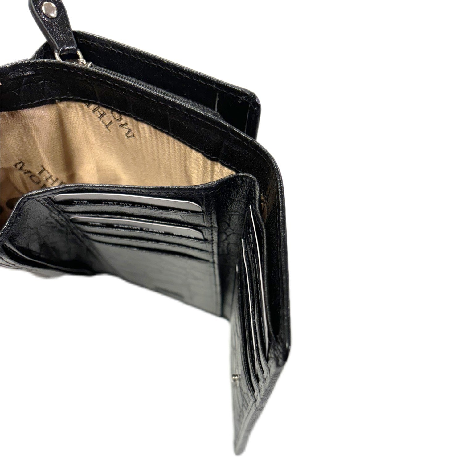 The Monte Dam Plånbok i Skinn Mellanstor Croco Svart