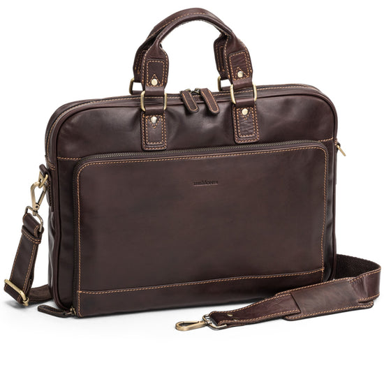 The Monte Vintage Datorportfölj 14" i Skinn Brun