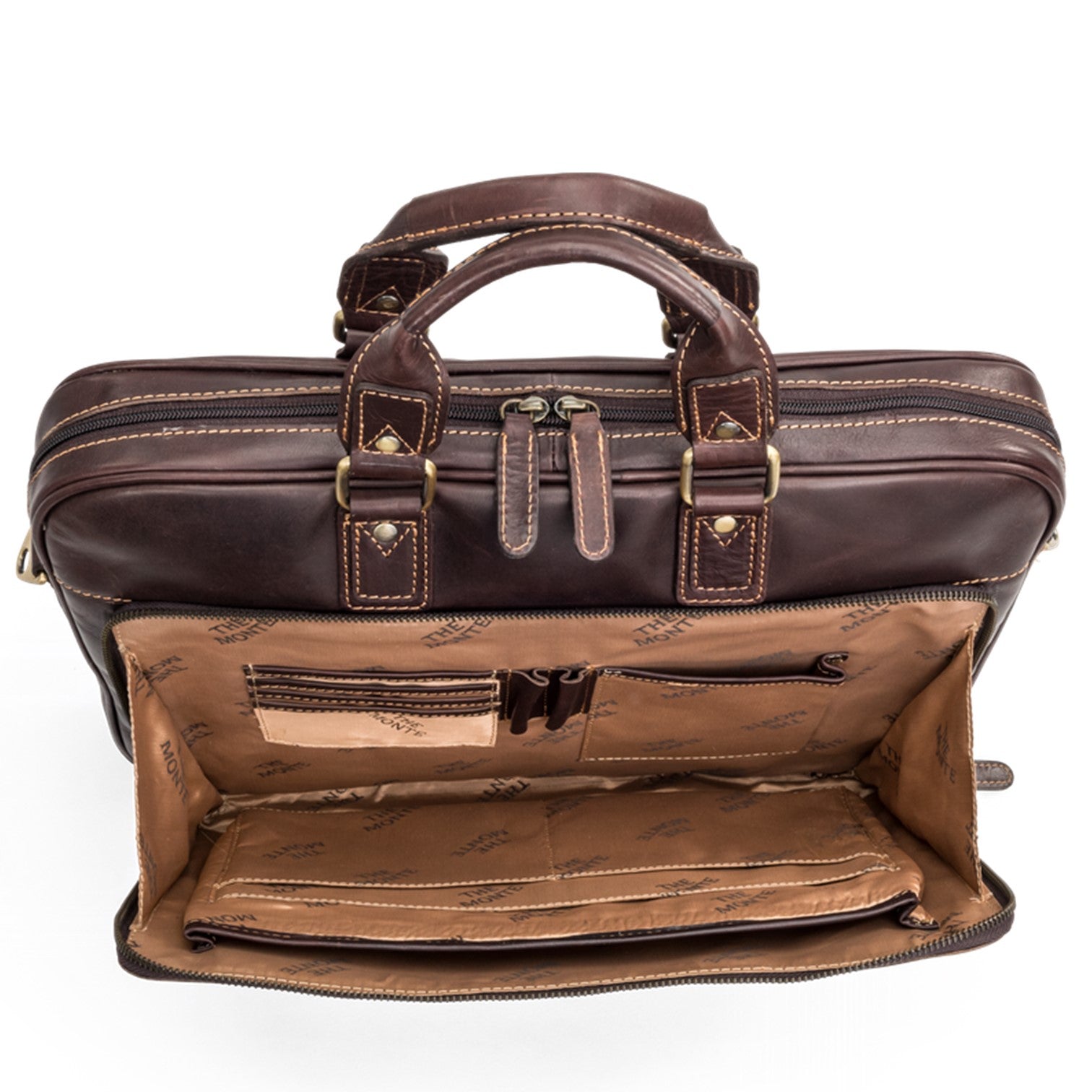 The Monte Vintage Datorportfölj 14" i Skinn Brun