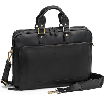 The Monte Vintage Datorportfölj 14" i Skinn Svart