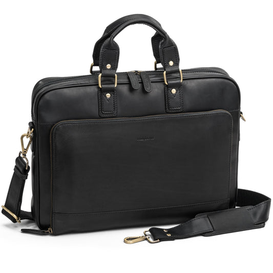 The Monte Vintage Datorportfölj 14" i Skinn Svart
