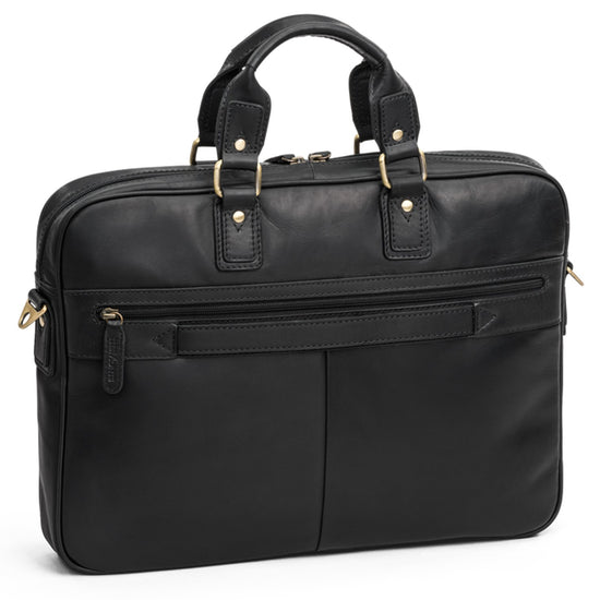 The Monte Vintage Datorportfölj 14" i Skinn Svart