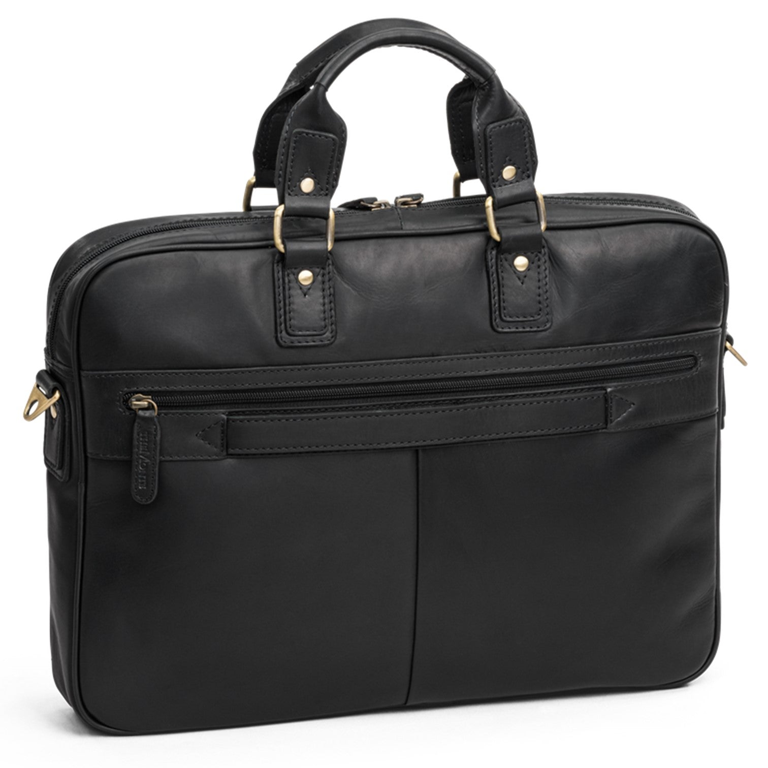 The Monte Vintage Datorportfölj 14" i Skinn Svart