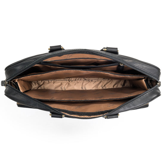 The Monte Vintage Datorportfölj 14" i Skinn Svart