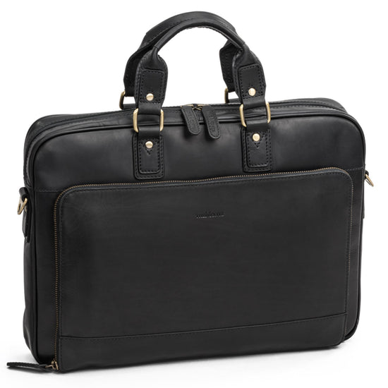 The Monte Vintage Datorportfölj 14" i Skinn Svart