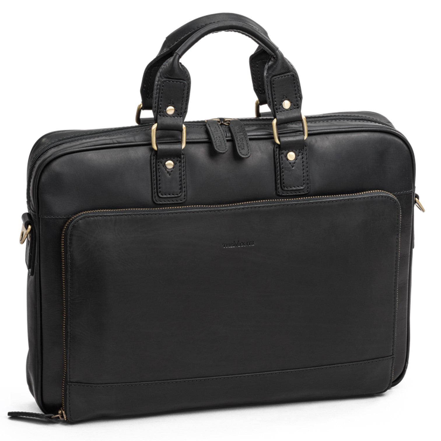 The Monte Vintage Datorportfölj 14" i Skinn Svart