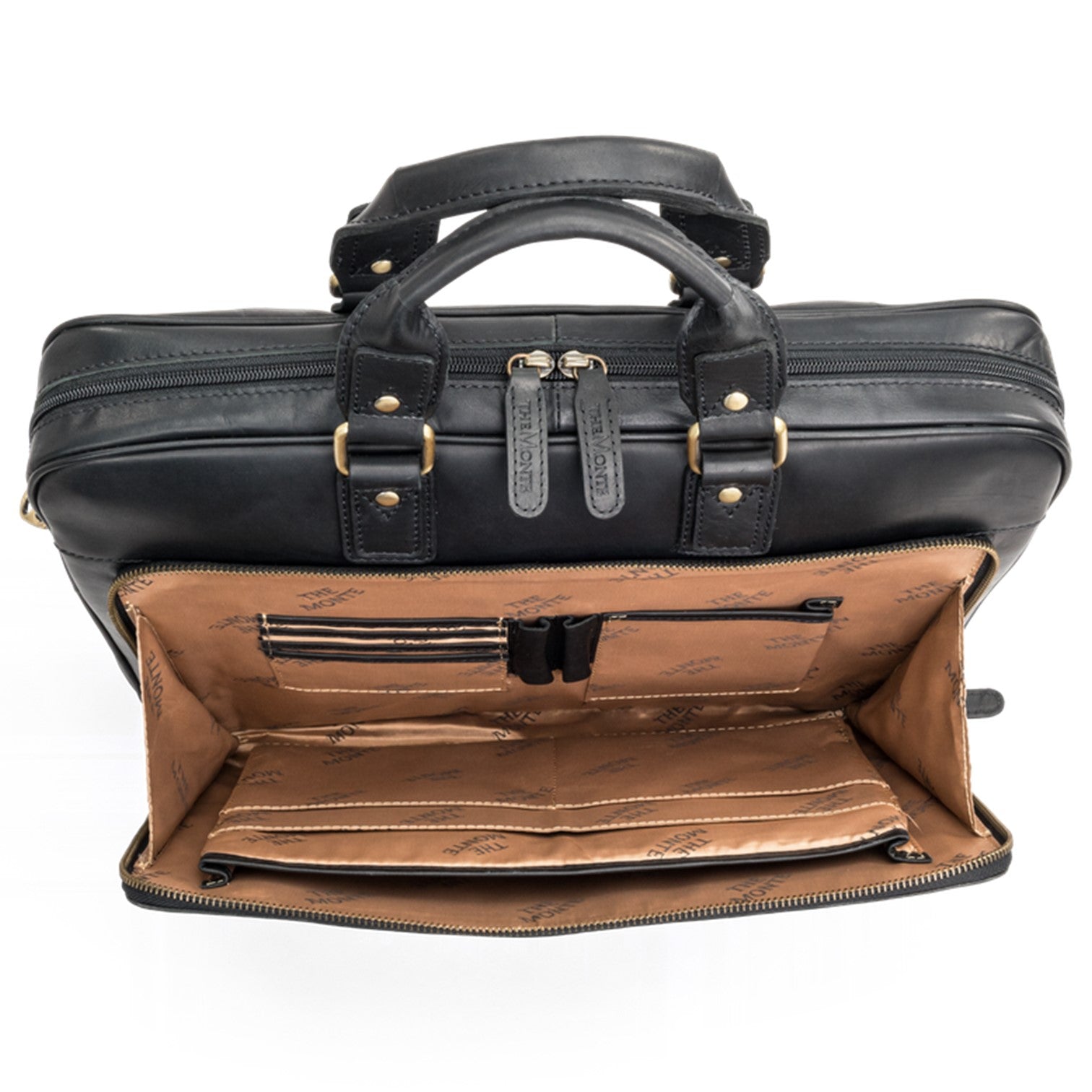 The Monte Vintage Datorportfölj 14" i Skinn Svart