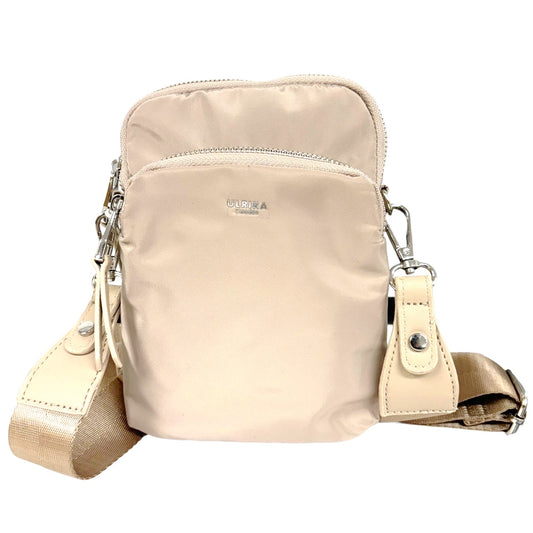 Ulrika Nylon Pocket Axelremsväska Liten Beige
