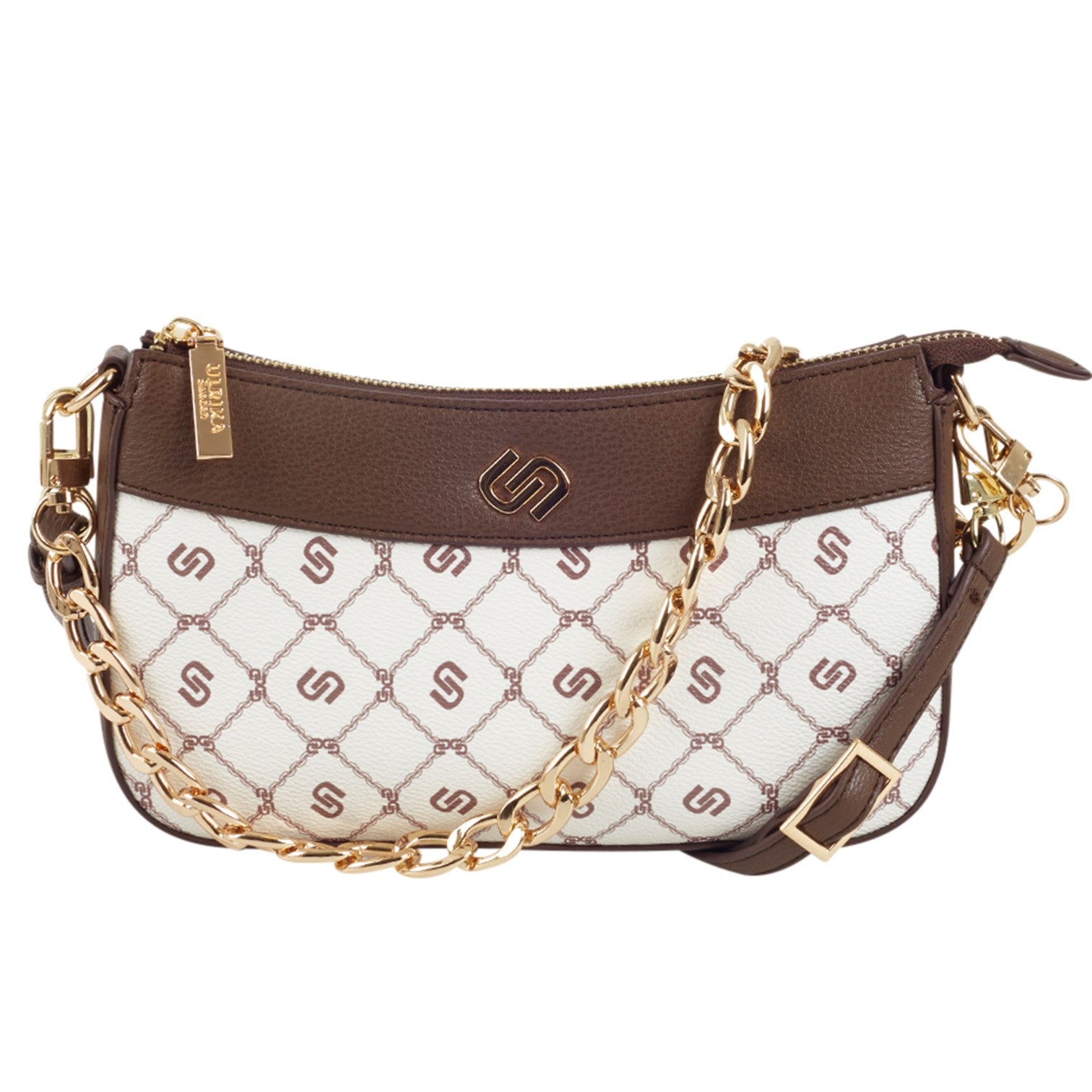 Ulrika Printed Axelremsväska Liten Brun