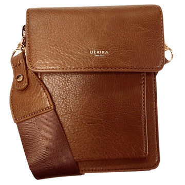 Ulrika Dam 3Pocket Axelremsväska Liten Brun