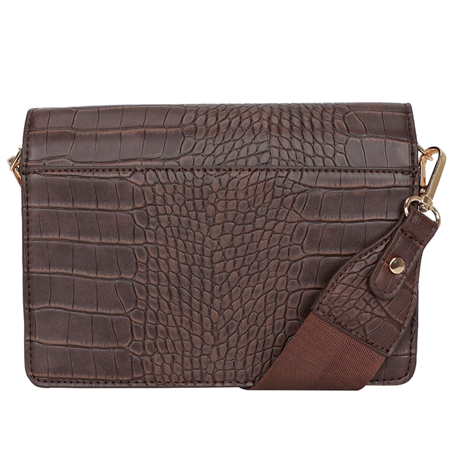 Ulrika Krokodil Axelremsväska Brun