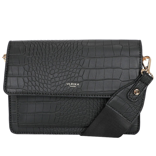 Ulrika Krokodil Axelremsväska Svart