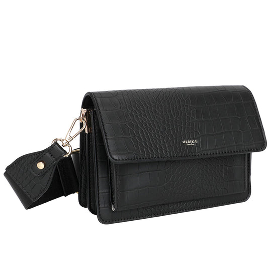 Ulrika Krokodil Axelremsväska Svart