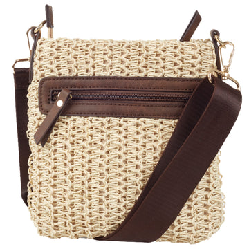 Ulrika Straw Liten Axelväska Natur